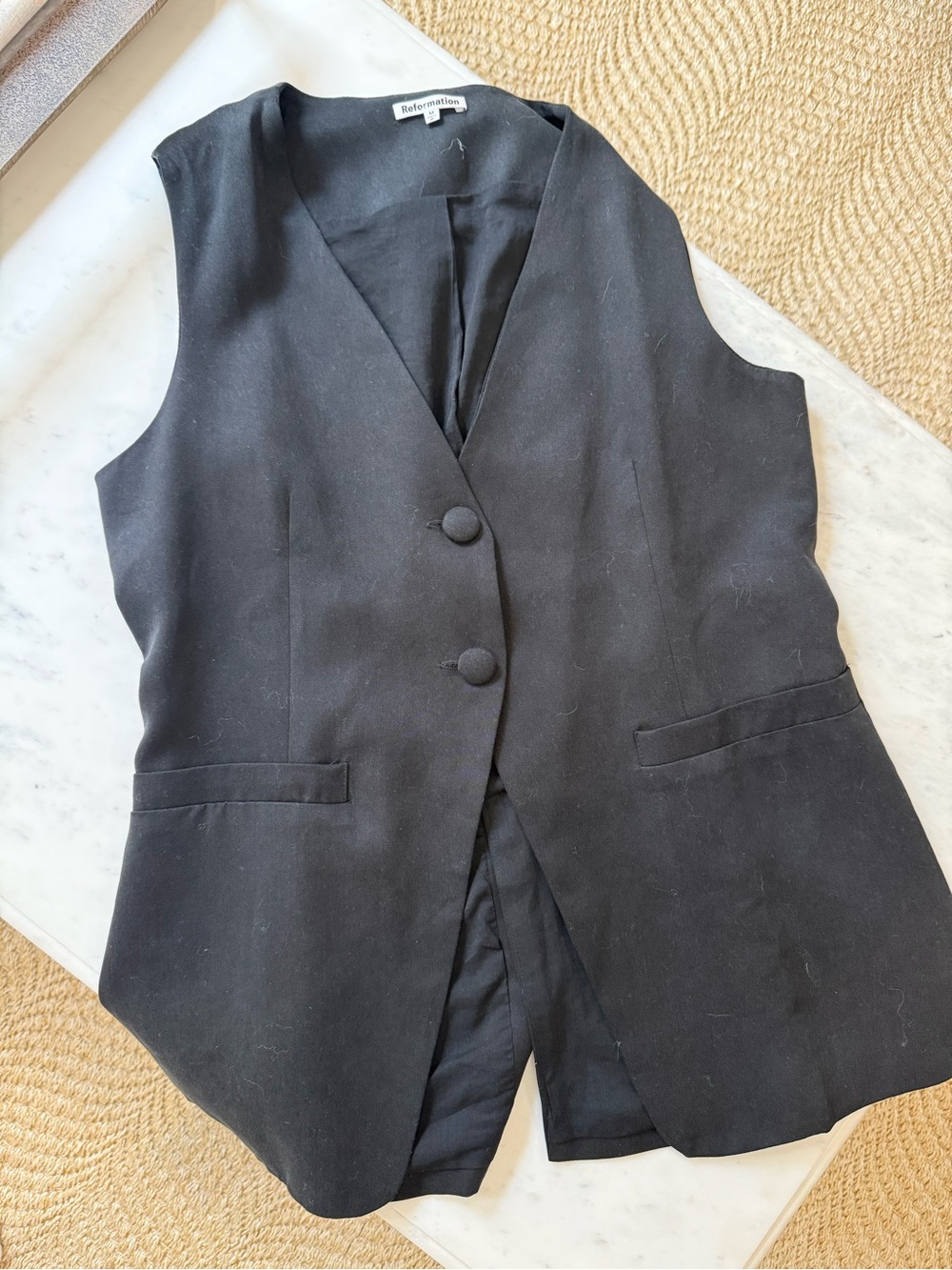Black Button-Front Vest - Reformation